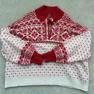 Free People Freya Cashmere Pullover - Heart Eyes Combo